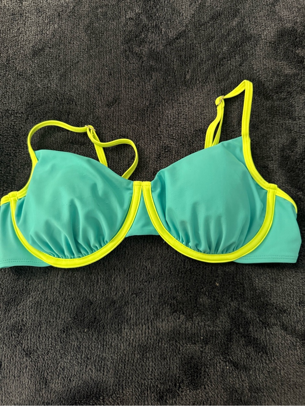 wild fable Teal Bikini Top with Neon Yellow Trim